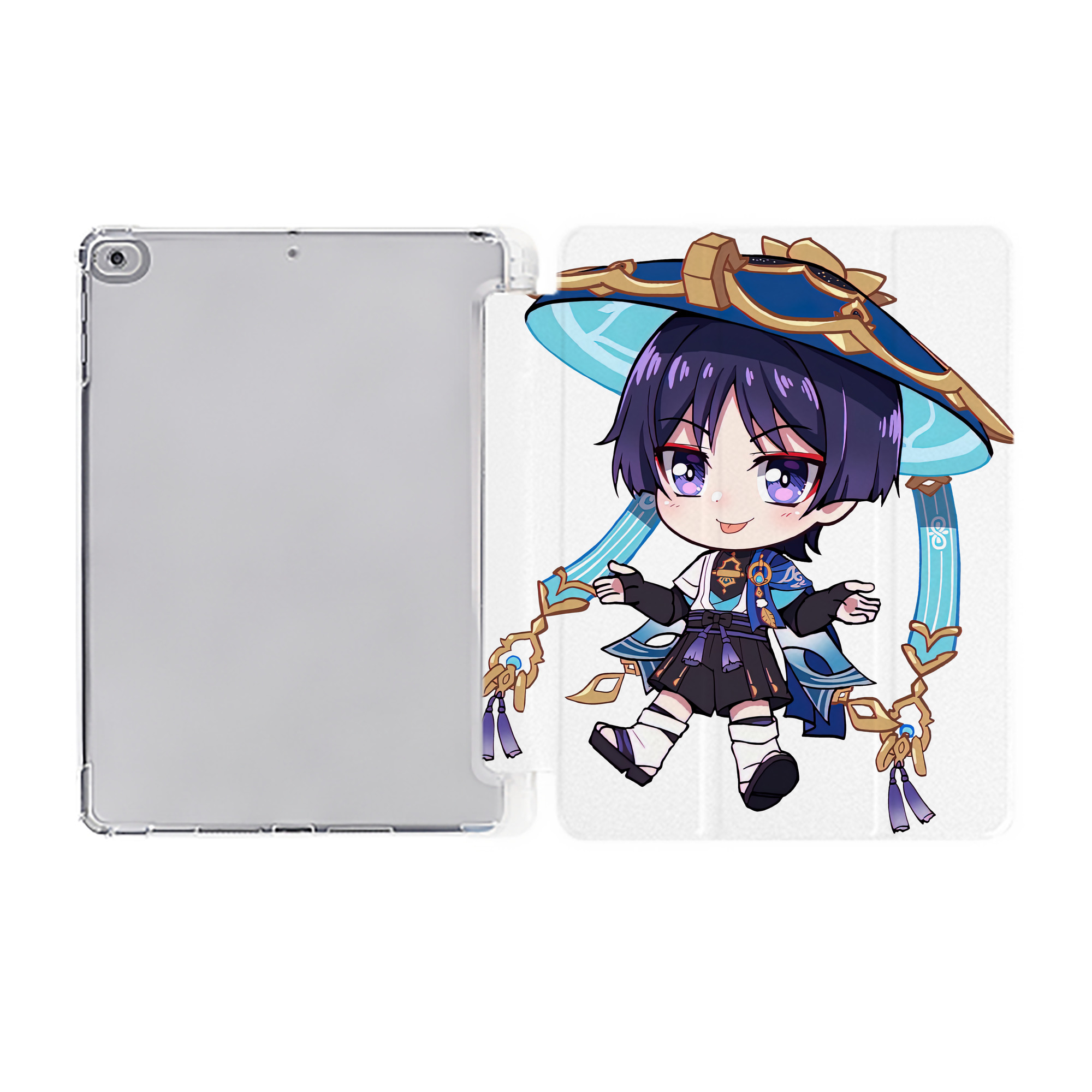 げんし神 さんペい genshin Sanpei IPad ケース ペン収納付き 三つ折りスタンド PUレザー×シリコン 対応機種9.5/10.5/10.9インチ